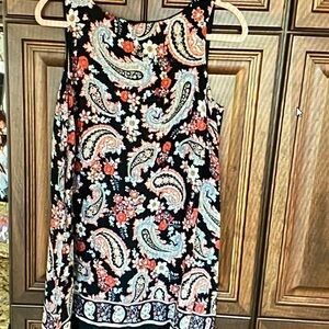 J. Jill Black Paisley & Floral Sleeveless Tank